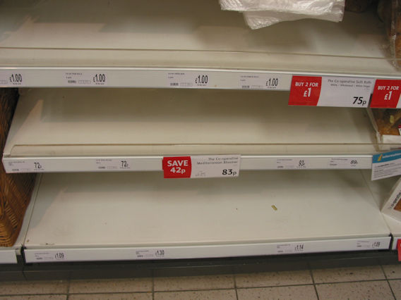 Empty shelves